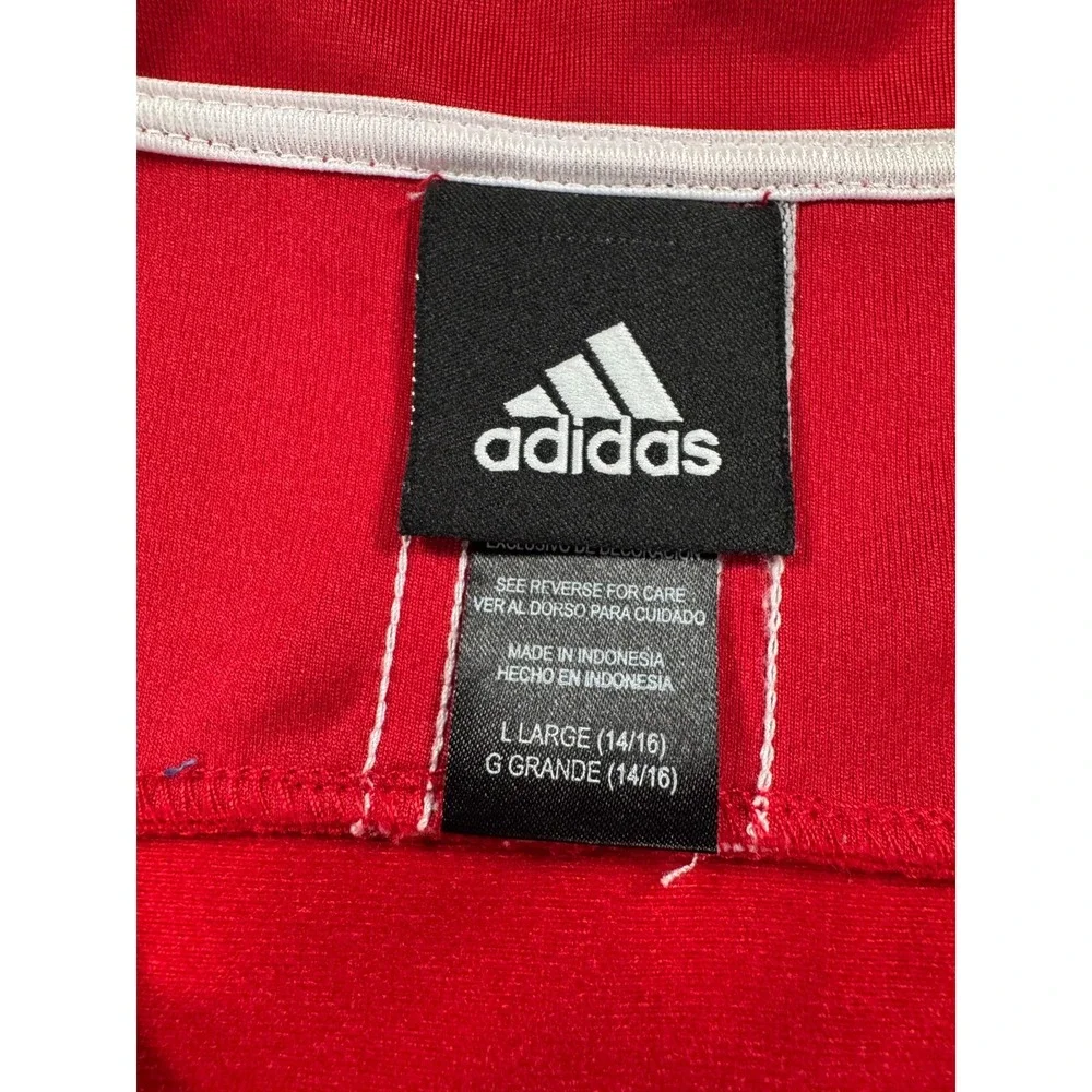 Adidas Nebraska Cornhuskers Full Zip Track Jacket Red 3 Stripe NCAA